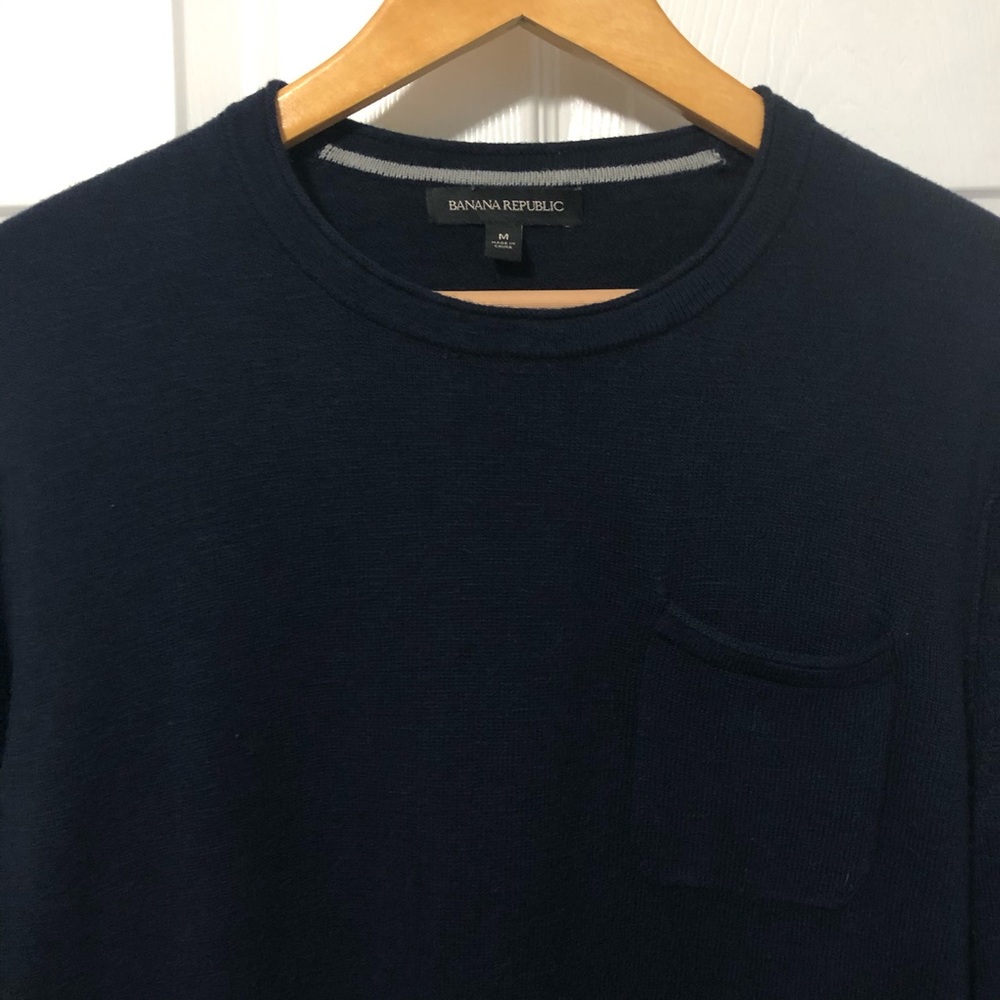 Navy Pocket Sweater / Med / Banana Republic